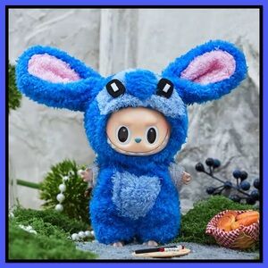 Plush Labubu Blue Stitch Costume